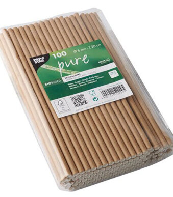 PAPSTAR papieren rietje 'pure', 200 mm, bruin