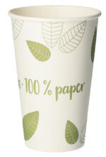 PAPSTAR kartonnen drinkbeker 'pure' ZERO, 0,3 l, beige/groen