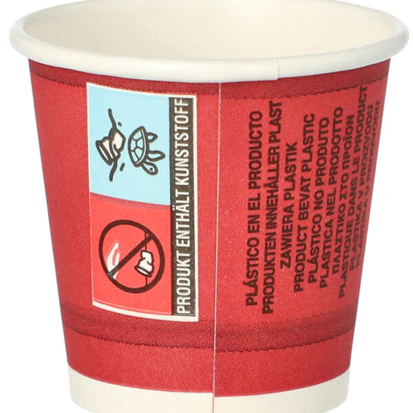 PAPSTAR kartonnen drinkbeker 'pure' Party Time, 5 cl, rood