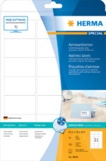 HERMA inkjet verzendetiketten SPECIAL, 63,5 x 38,1 mm, 25 vel A4, permanent, wit