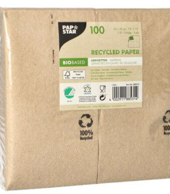 PAPSTAR Bistro-servetten, 330 x 330 mm, 3-laags, naturel