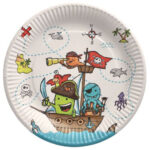 PAPSTAR kartonnen bord 'Pirate Crew', rond, 230 mm