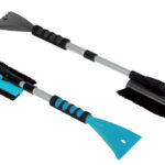 IWH telescopische ijskrabber met sneeuwbezem, 520 - 670 mm