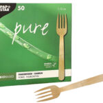 PAPSTAR Fingerfood-vork 'pure', 120 mm, naturel