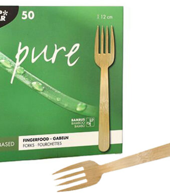 PAPSTAR Fingerfood-vork 'pure', 120 mm, naturel