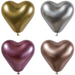 PAPSTAR luchtballonnen 'Glossy Heart', kleuren assorti
