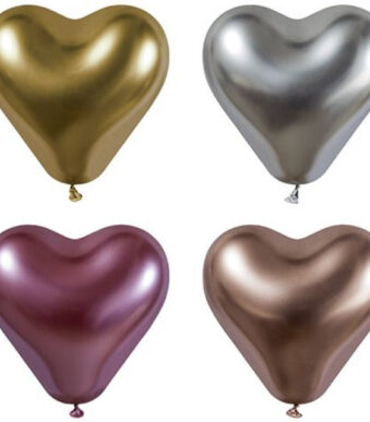 PAPSTAR luchtballonnen 'Glossy Heart', kleuren assorti