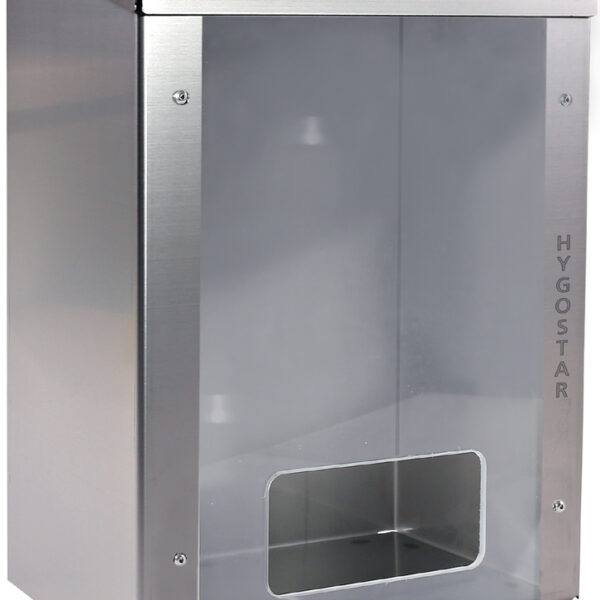 HYGOSTAR edelstalen dispenser met plexiglas ruit, zilver