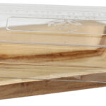 STARPAK palmblad-schaal met deksel, rechthoekig, 400 ml