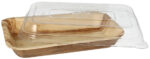 STARPAK palmblad-schaal met deksel, rechthoekig, 400 ml