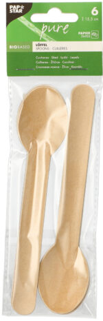 PAPSTAR papieren lepel 'pure', lengte: 155 mm, naturel, 6 stuks