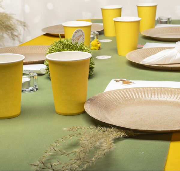 PROnappe kartonnen-drinkbeker, geel, 0,2 l