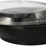 STARPAK saladeschaal met deksel, PET, 1.000 ml, zwart