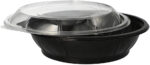 STARPAK saladeschaal met deksel, PET, 1.000 ml, zwart
