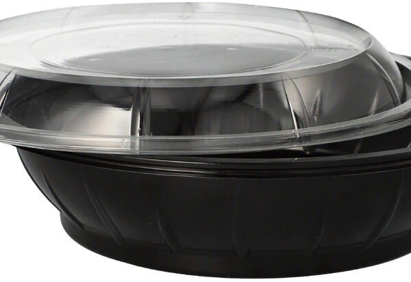 STARPAK saladeschaal met deksel, PET, 1.000 ml, zwart