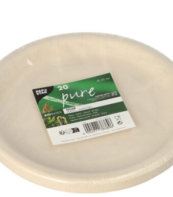 PAPSTAR bord van agrarische resten 'pure', rond, 230 mm, naturel