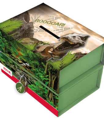 ROTH spaarpot 'Tyrannosaurus', met magneet en slot