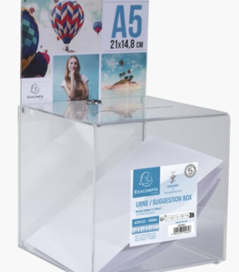 EXACOMPTA actiebox, van acryl, afsluitbaar, glashelder