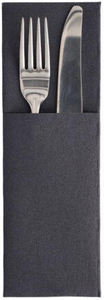 PAPSTAR servet-mapje / bestekmapje 'ROYAL Collection', zwart