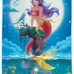 ROTH kinder-badhanddoek 'Magische Zeemeermin', 600 x 1.200 mm