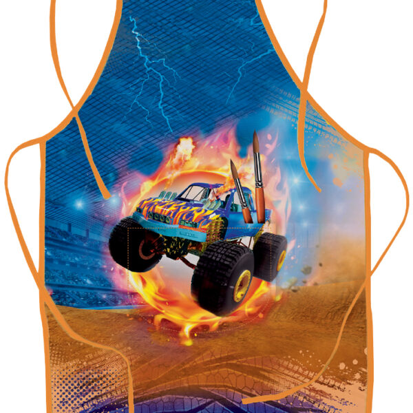 ROTH schilderschort 'Monstertruck Fire' met buikzakje
