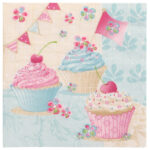 PAPSTAR motief-servetten 'Birthday Cup Cakes', 330 x 330 mm