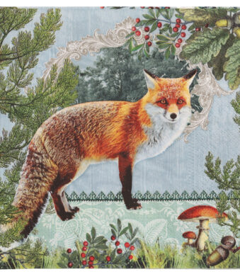 PAPSTAR motief-servetten 'Fox Portrait', 330 x 330 mm