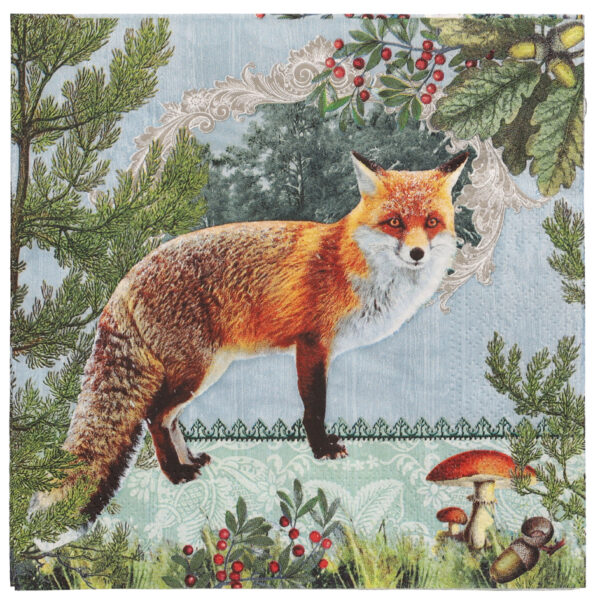 PAPSTAR motief-servetten 'Fox Portrait', 330 x 330 mm