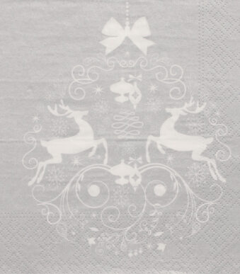 PAPSTAR Kerst-motiefservetten 'Deers Couple', zilver