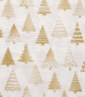 PAPSTAR Kerst-motiefservetten 'Pine Forest', goud