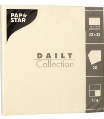 PAPSTAR lunchservetten, 320 x 320 mm, 3-laags, champagne