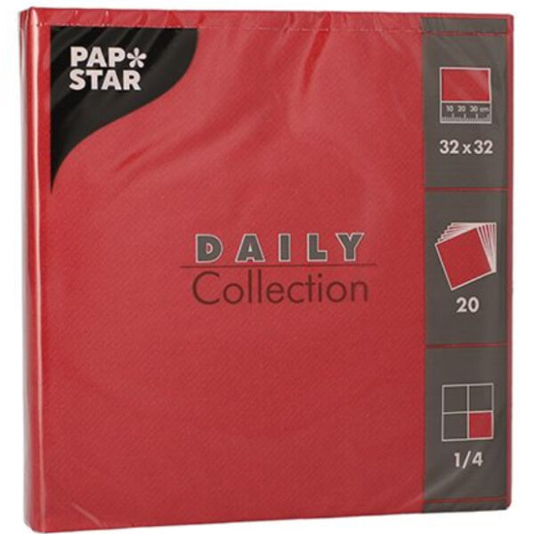 PAPSTAR lunchservetten, 320 x 320 mm, 3-laags, bordeaux