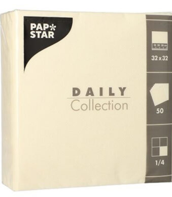 PAPSTAR lunchservetten, 320x 320 mm, 3-laags, champagne