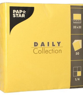 PAPSTAR lunchservetten, 320 x 320 mm, 3-laags, geel