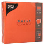 PAPSTAR lunchservetten, 320 x 320 mm, 3-laags, nektarine, wit, 50 stuks