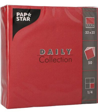 PAPSTAR lunchservetten, 320 x 320 mm, 3-laags, bordeaux
