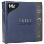 PAPSTAR lunchservetten, 320 x 320 mm, 3-laags, donkerblauw, 50 stuks