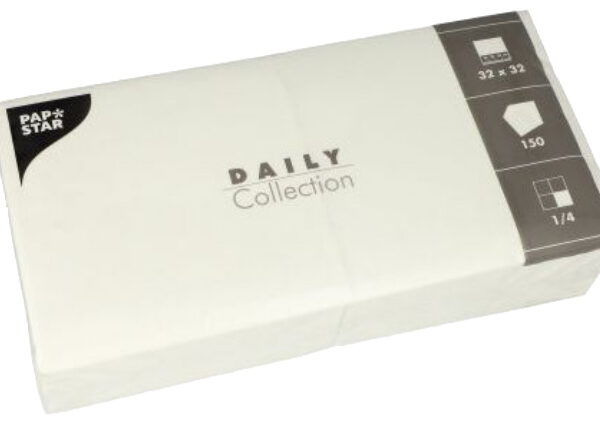 PAPSTAR lunchservetten, 320 x 320 mm, 3-laags, wit
