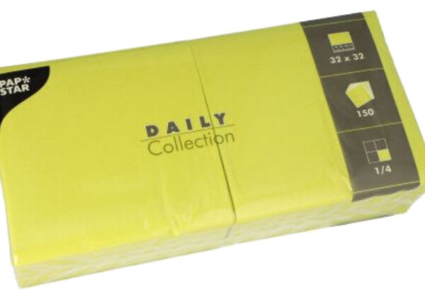 PAPSTAR lunchservetten, 320 x 320 mm, 3-laags, limoengroen, 150 stuks