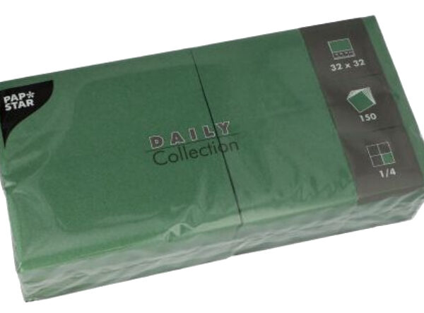PAPSTAR lunchservetten, 320 x 320 mm, 3-laags, donkergroen