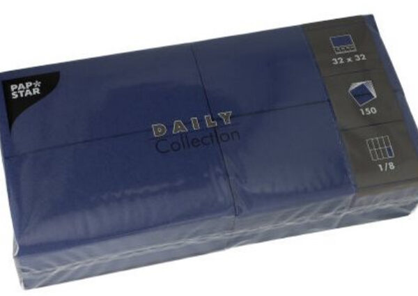 PAPSTAR bistroservetten, 320 x 320 mm, 3-laags, donkerblauw