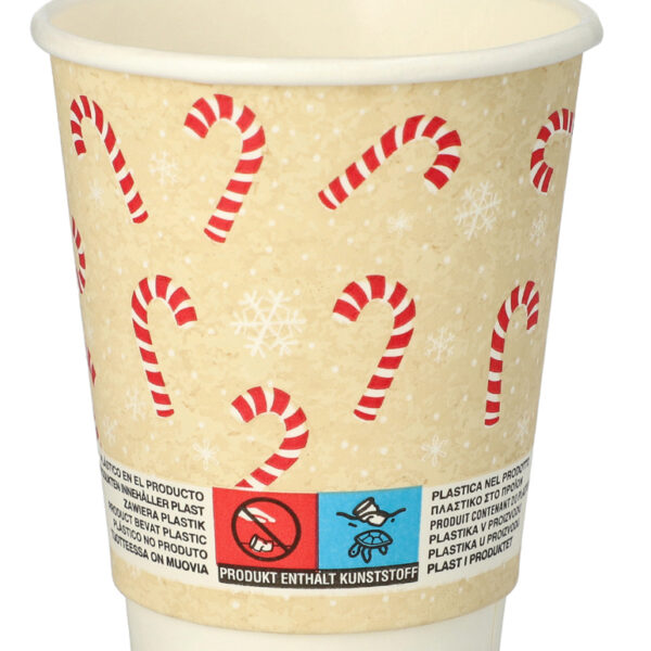 PAPSTAR kartonnen drinkbeker 'Candy Canes', 0,2 l