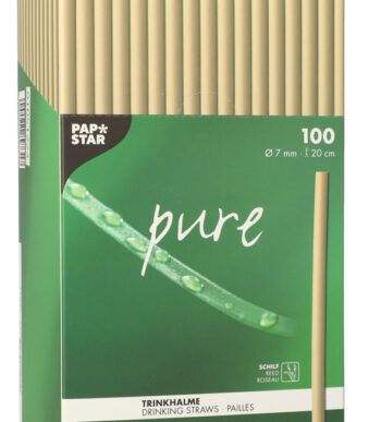 PAPSTAR rieten rietjes 'pure', 200 mm, naturel