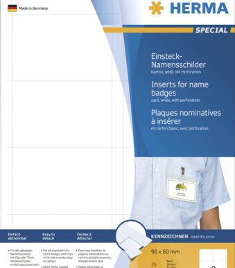 HERMA insteek-naambordjes SPECIAL, 90 x 60 mm, wit