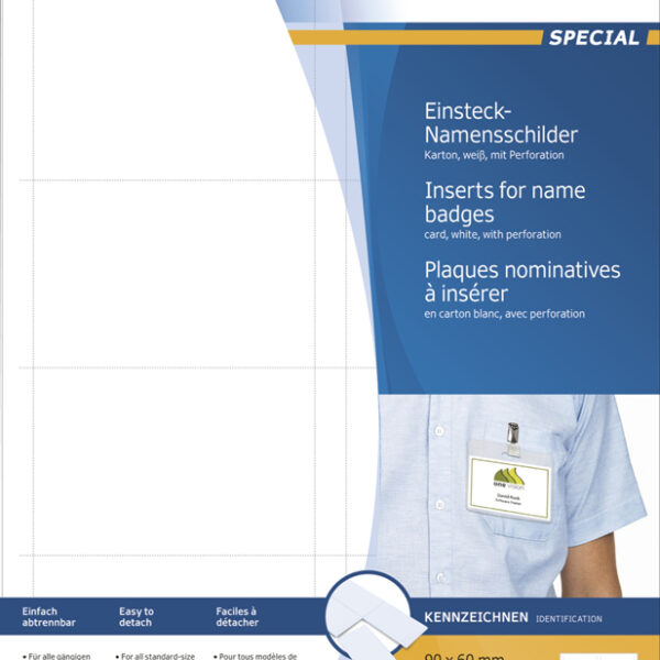 HERMA insteek-naambordjes SPECIAL, 90 x 60 mm, wit