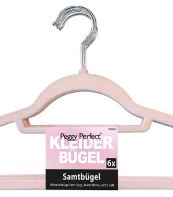 Peggy Perfect kledinghanger 'Fluwelen hanger' met broeklat, 6 stuks