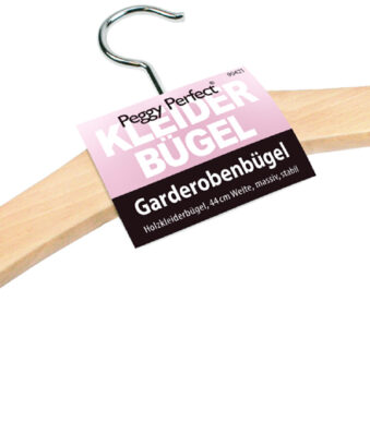 Peggy Perfect houten kledinghanger zonder broeklat, naturel gelakt