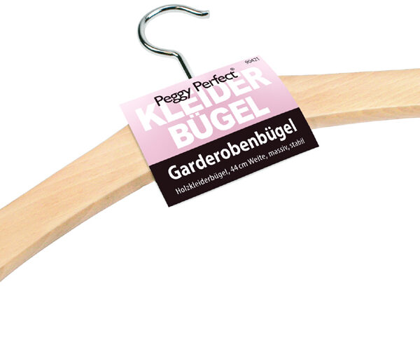Peggy Perfect houten kledinghanger zonder broeklat, naturel gelakt