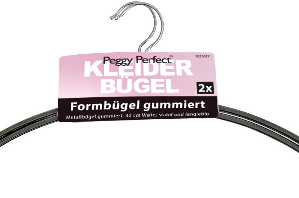 Peggy Perfect metalen kledinghanger zonder broeklat, 2 stuks