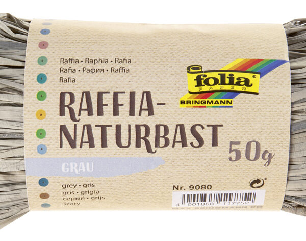 folia raffia natuurbast, 50 g, grijs